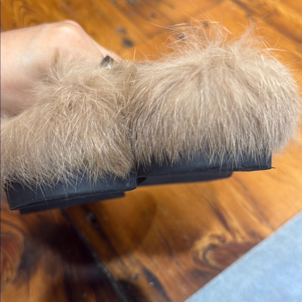 Women's Black Faux Leather Loafers with Fur Lining - Picture 7 of 10